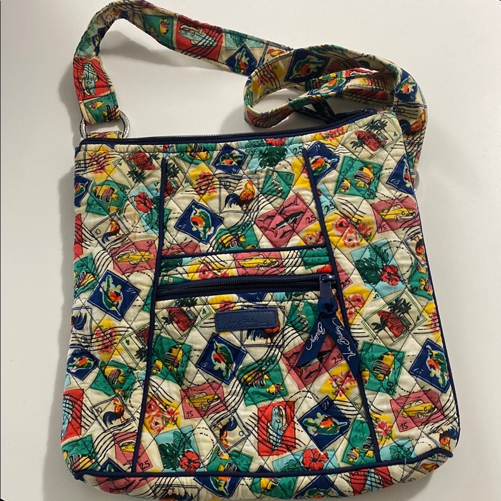 Vera Bradley Hipster Crossbody with Colorful Cuban stamps RETIRED